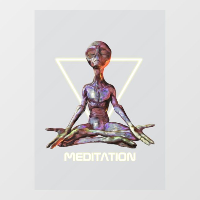 Vinilos Para Cristales Meditación. Extranjero en posición tranquila (Hoja)