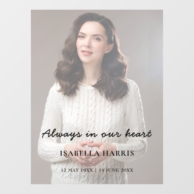 Vinilos Para Cristales Memorial Photo Celebration of Life Design (Hoja)