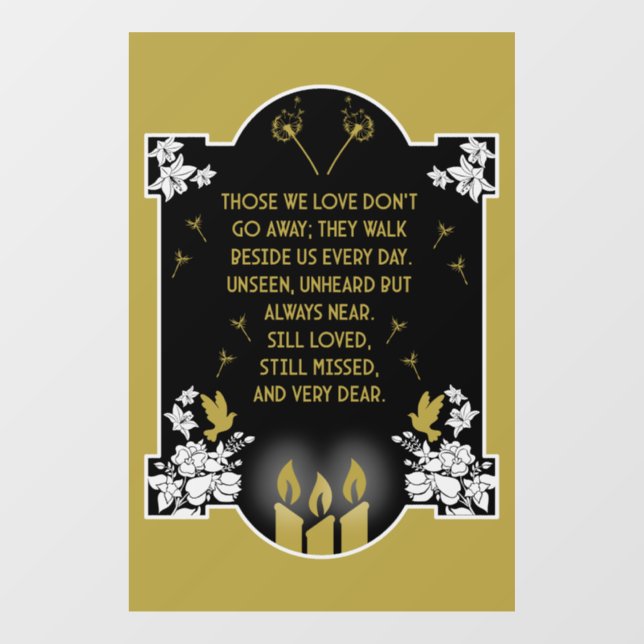 Vinilos Para Cristales Mensaje de soporte de condolencia (Hoja)