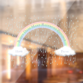 Vinilos Para Cristales Mensaje personalizado Arco arco iris y nubes blanc