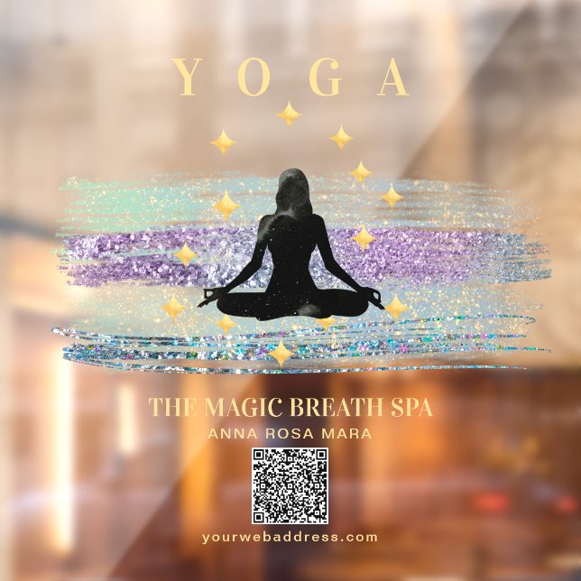 Vinilos Para Cristales ** Mentalidad Mujer Yoga Mágica Meditación Reiki (Hoja 2)