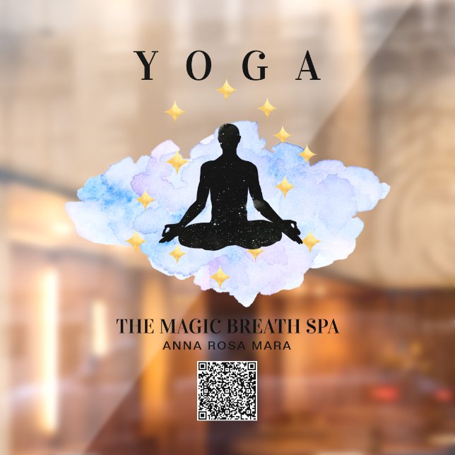 Vinilos Para Cristales ** Mentalidad Reiki Man Yoga Gold Meditación (Hoja 2)