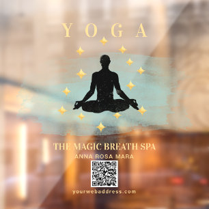 Vinilos Para Cristales ** Mentalidad Reiki Yoga Man Stars Meditación