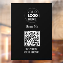 Menú Código QR | Logotipo Negro sin contacto Moder