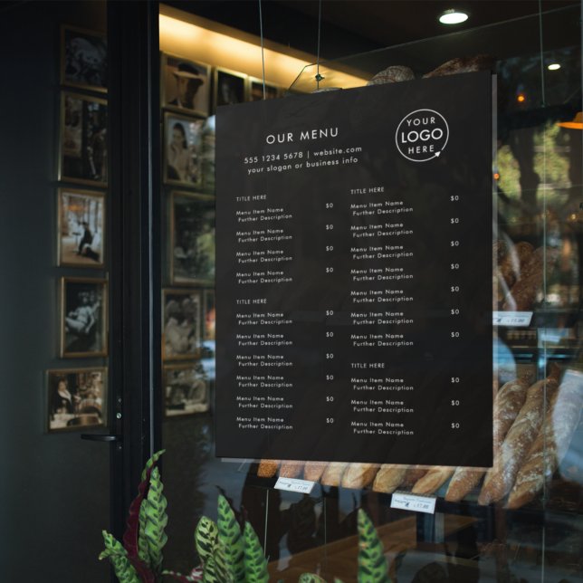 Vinilos Para Cristales Menú de restaurante | Menú de Cafetería con logoti (Subido por el creador)