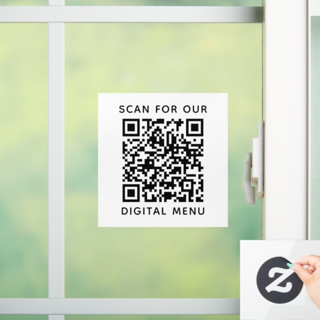 Vinilos Para Cristales Menú digital de código QR profesional simple (Hogar)