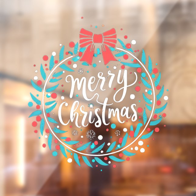 Vinilos Para Cristales Merry Christmas Berry Wreath (Hoja 2)