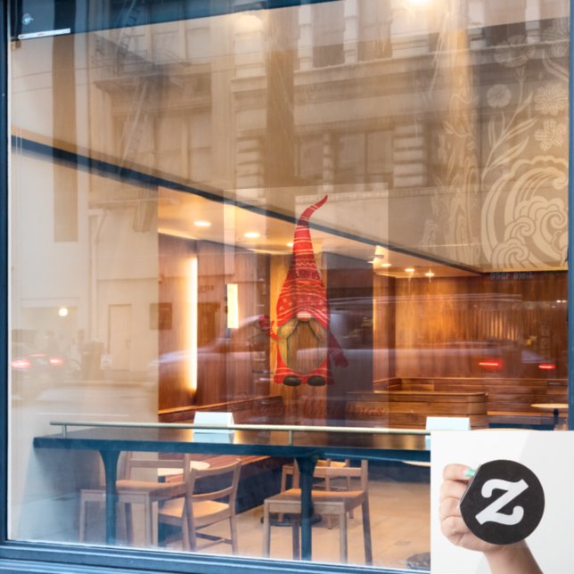 Vinilos Para Cristales Merry Christmas Cute Gnome (Ventana de cafetería)