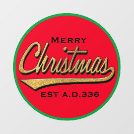 Vinilos Para Cristales Merry Christmas Retro Round Window Cling