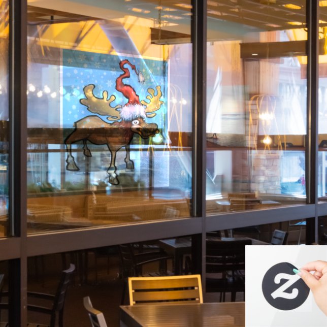 Vinilos Para Cristales Merry Christmoose Window Cling (ventana del restaurante)