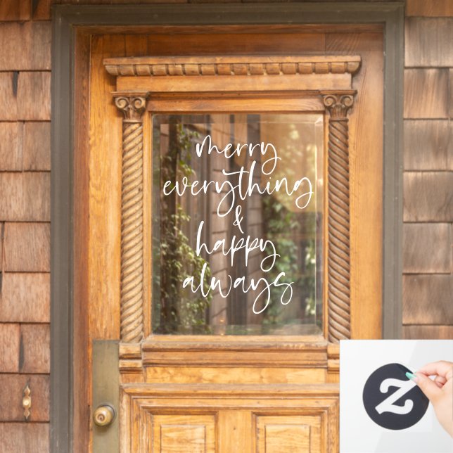 Vinilos Para Cristales Merry Everything Happy Always Script (Puerta de casa)
