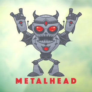 Vinilos Para Cristales Metalhead - Heavy Metalizado Robot Devil - Con Tex
