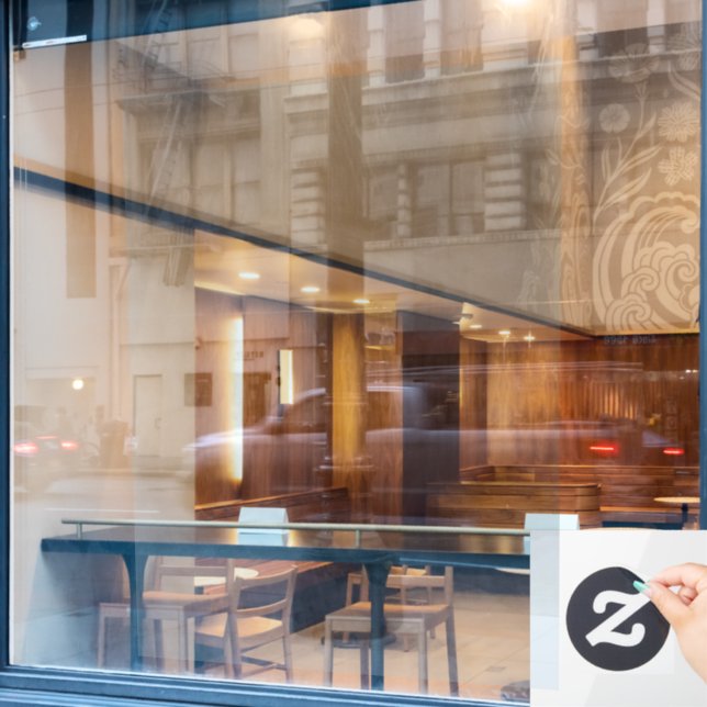 Vinilos Para Cristales Metallic Silver Partial Transparent Design (Ventana de cafetería)