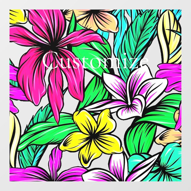 Vinilos Para Cristales Mezcla de Flores Tropicales Thunder_Cove (Hoja)