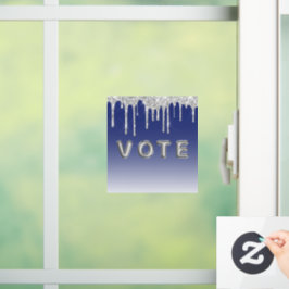Vinilos Para Cristales Midnight Blue Silver Glitter Drip Graphic Vote