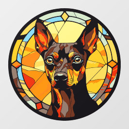 Vinilos Para Cristales Miniatura Pinscher Perro Raza Faux Stained Glass