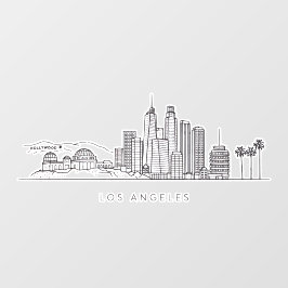 Vinilos Para Cristales Minimalist Los Angeles Skyline Illustration