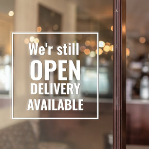 Vinilos Para Cristales Mínimo Estamos Abiertos Cling de Ventana Transpare