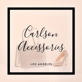 Vinilos Para Cristales Mínimo Negocio Chic Script Negro Transparente