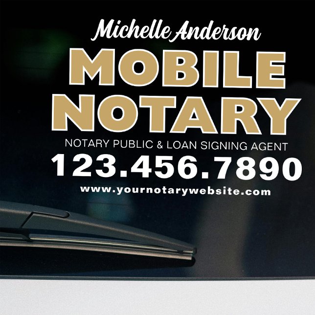 Vinilos Para Cristales Mobile Notary Loan Signing Agent Gold Promotional (Subido por el creador)