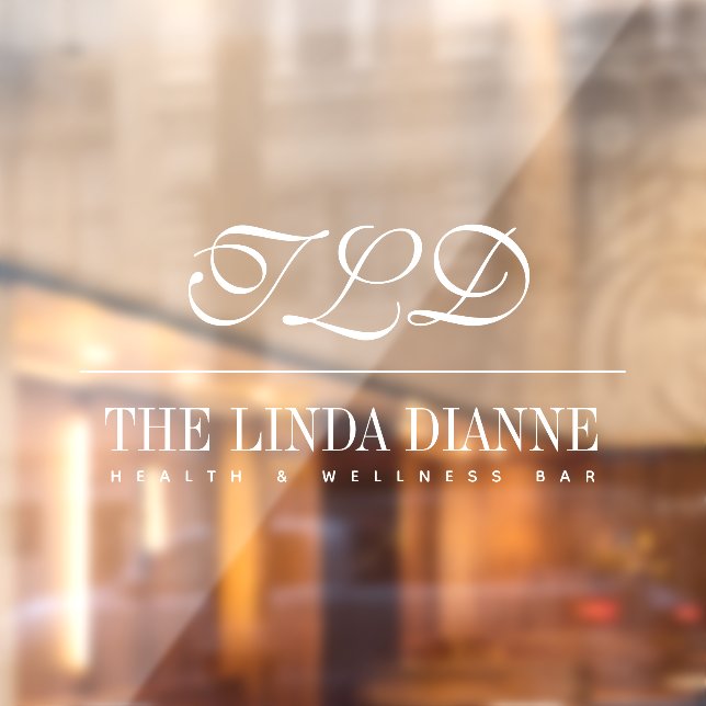 Vinilos Para Cristales Moda Blanco Moderno Monograma Nombre comercial Sig (Hoja 2)