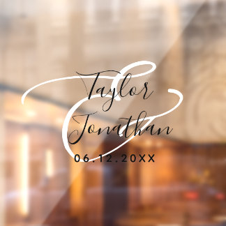 Vinilos Para Cristales Moda Boda Mínimo Personalizado Negro Y Blanco