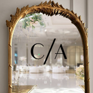 Vinilos Para Cristales Moda Monograma negro Art Deco Boda de letras