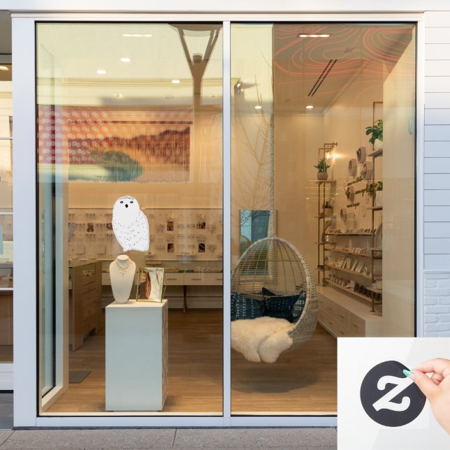 Vinilos Para Cristales Modern glam snow owl (Ventana de la tienda)