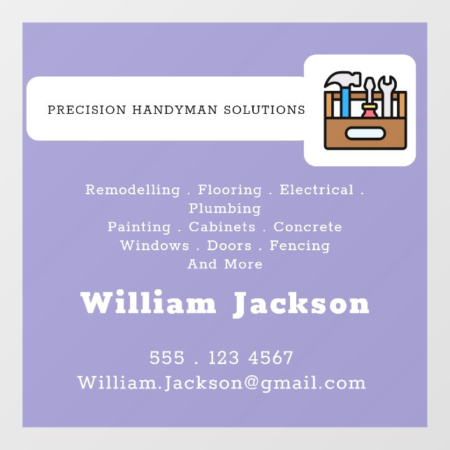 Vinilos Para Cristales Modern handyman construction custom logo (Hoja)