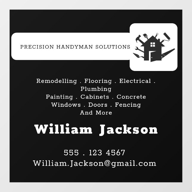 Vinilos Para Cristales Modern handyman construction custom logo (Hoja)