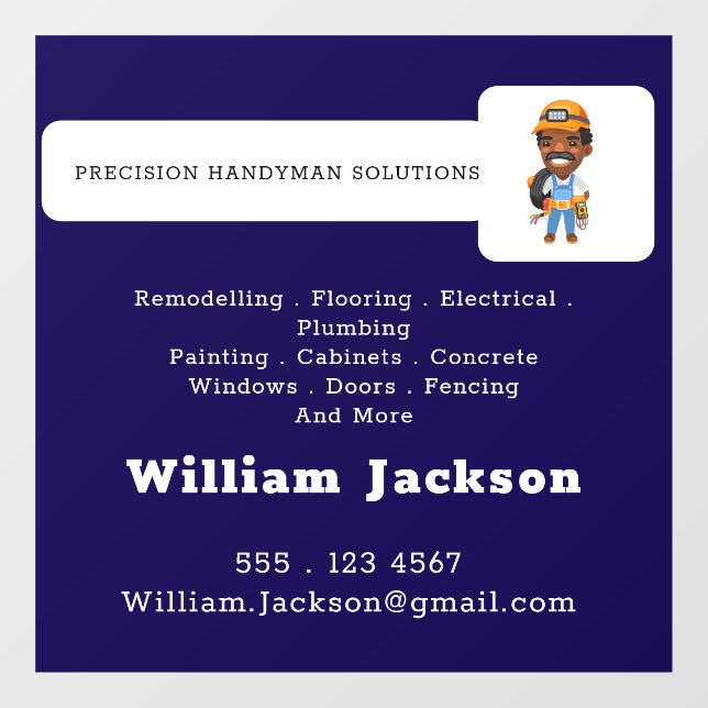 Vinilos Para Cristales Modern handyman construction custom logo (Hoja)