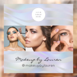 Vinilos Para Cristales Modern Holographic Black Script Logo Photo