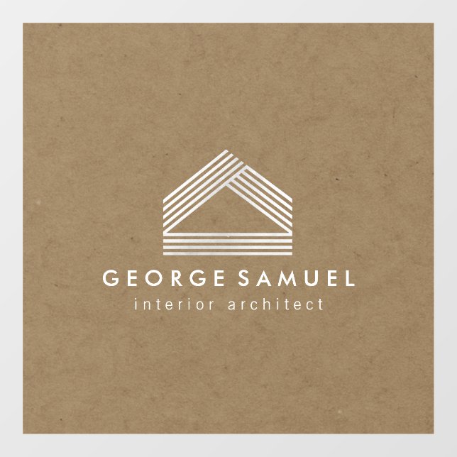 Vinilos Para Cristales Modern Home Design | Abstract Logo on Wood Texture (Hoja)