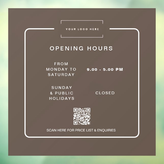 Vinilos Para Cristales Modern Retail Business Opening Hours  Window cling (Hoja 3)
