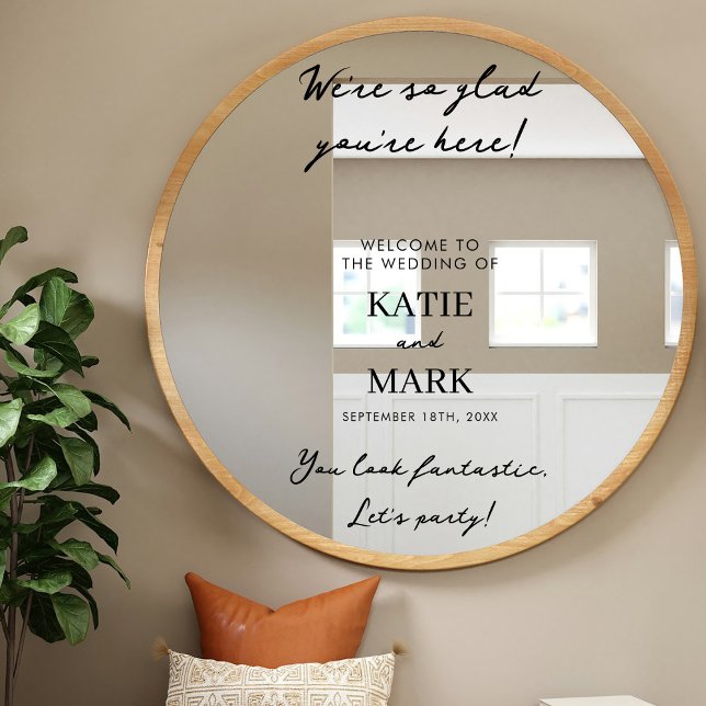 Vinilos Para Cristales Moderna Y Minimal Bienvenida A Nuestro Boda Rótulo (Modern Minimal Welcome To Our Wedding Sign Decal)