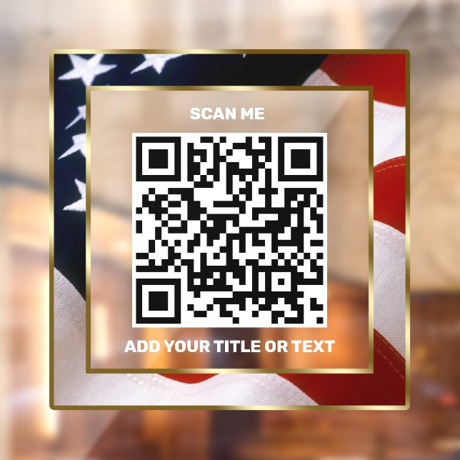 Vinilos Para Cristales Moderno código QR Bandera de EE. UU. Escaneado com (Hoja 2)