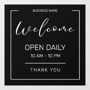 Vinilos Para Cristales Moderno, Minimalista Business Hours Store Café Ope