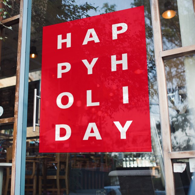 Vinilos Para Cristales Moderno Red Happy Holiday Window Cling (Subido por el creador)