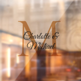 Vinilos Para Cristales Moderno, sencillo, elegante, monograma boda