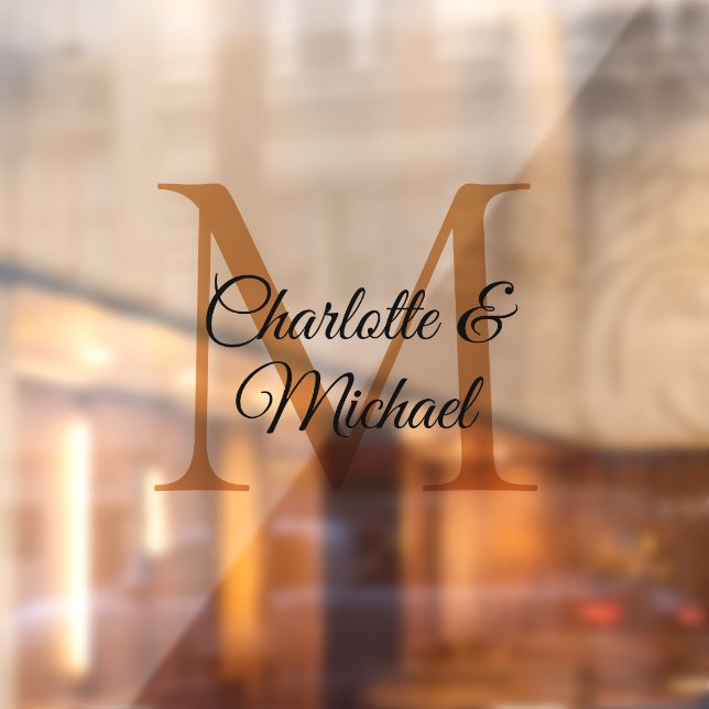 Vinilos Para Cristales Moderno, sencillo, elegante, monograma boda (Hoja 2)