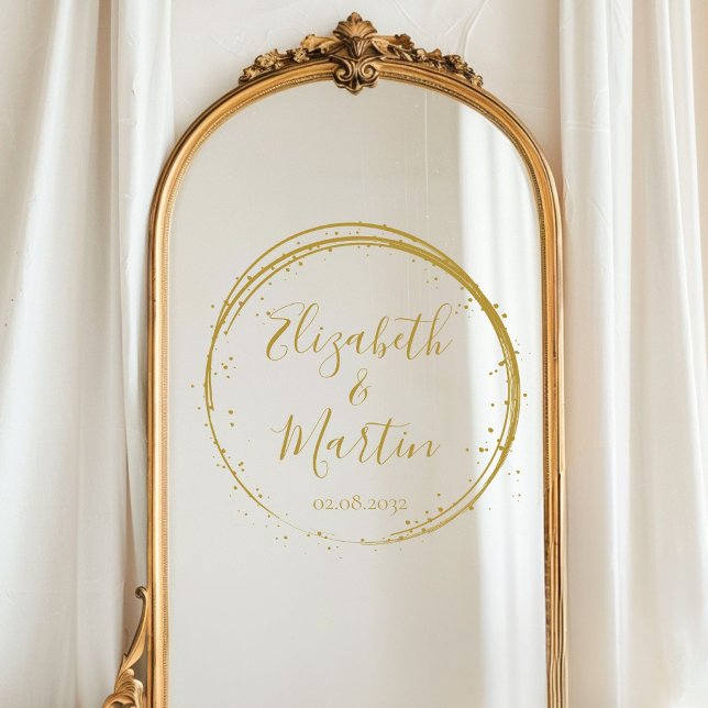 Vinilos Para Cristales Moderno y boda de círculo específico del cliente (Customer specific modern, circle, wedding, window cling with your names and date.)