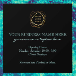 Vinilos Para Cristales Moderno y elegante logotipo de negocios Verde azul