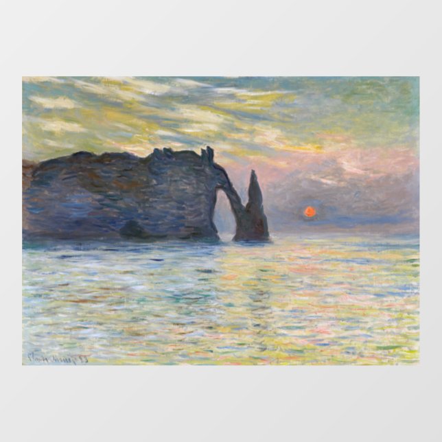 Vinilos Para Cristales Monet - Manneport, acantilado en Etretat, Sunset (Hoja)