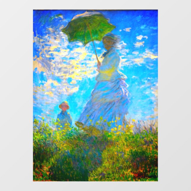 Vinilos Para Cristales Monet Woman con una sombrilla (Hoja)
