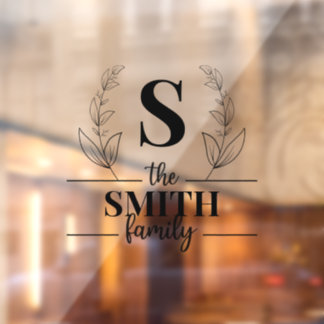 Vinilos Para Cristales Monograma de familia de personalizados