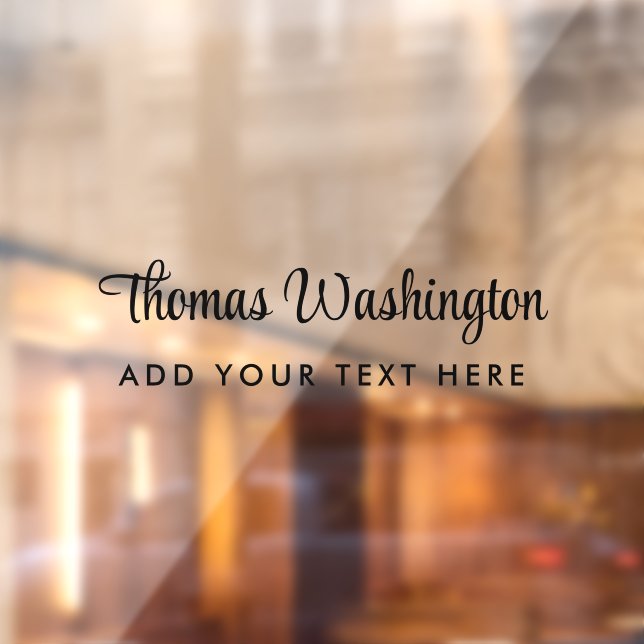 Vinilos Para Cristales Monograma de guión elegante de nombre de negocio (Hoja 2)