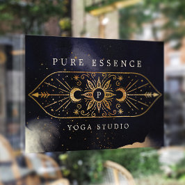 Vinilos Para Cristales Monograma holístico del Sol Celestial y la Luna Ti