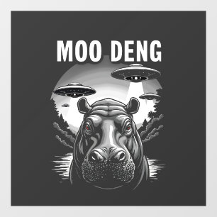 Vinilos Para Cristales Moo Deng Baby Pygmy Hippo Alimentos para OVNI