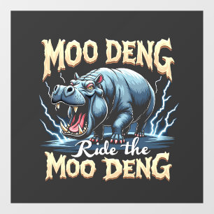 Vinilos Para Cristales Moo Deng Ride Moo Deng Gracioso Hippo