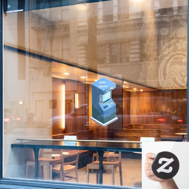 Vinilos Para Cristales Mostrador de Tienda de Conveniencia con Cajero Aut (Ventana de cafetería)